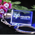 New fashion best selling 3d laser engraving custom image&logo crystal cube key chain for business gift